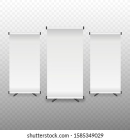 Roll up banner on white background.