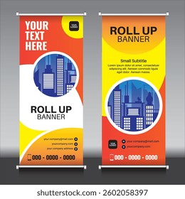 roll up banner orange and yellow