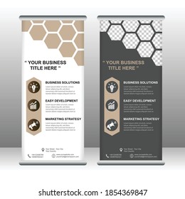 Roll up banner with polygon shapes