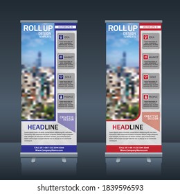 Roll up banner , pull up banner, x banner modern abstract  design vector