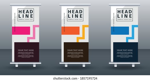 Roll up banner set design template. Vector illustration