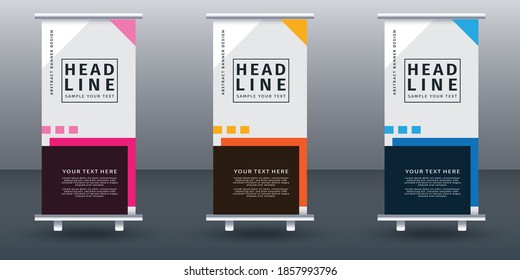 Roll up banner set design template. Vector illustration