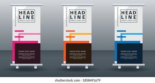 Roll up banner set design template. Vector illustration