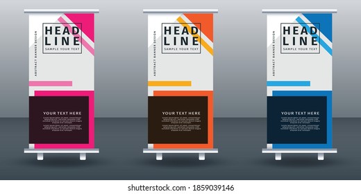 Roll up banner set design template. Vector illustration