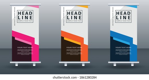 Roll up banner set design template. Vector illustration