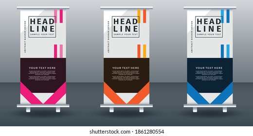 Roll up banner set design template. Vector illustration