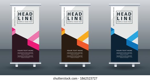 Roll up banner set design template. Vector illustration