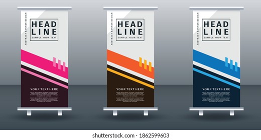 Roll up banner set design template. Vector illustration