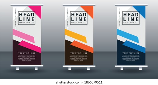 Roll up banner set design template. Vector illustration