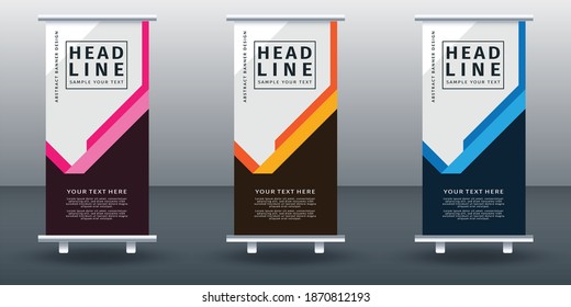 Roll up banner set design template. Vector illustration