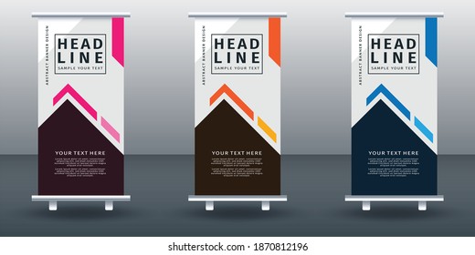 Roll up banner set design template. Vector illustration
