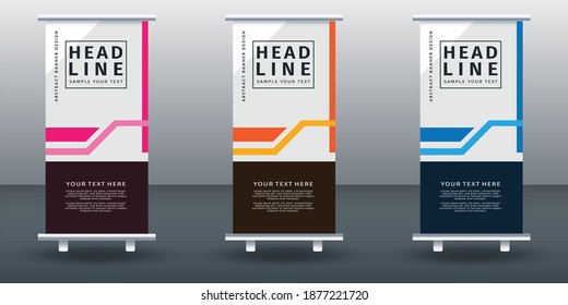 Roll up banner set design template. Vector illustration