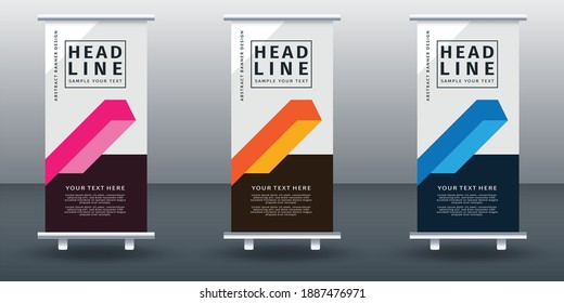 Roll up banner set design template design. Vector illustration