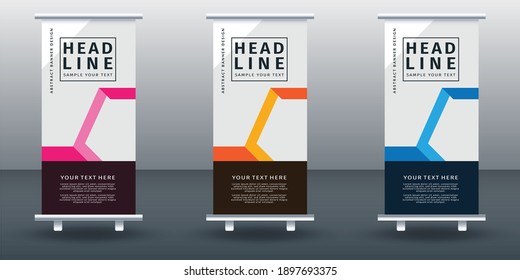 Roll up banner set design template design. Modern Design. Geometric Banner Vector illustration