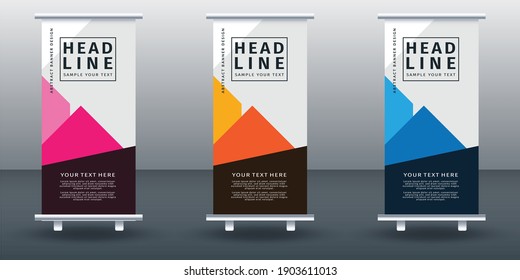Roll up banner set design template design. Modern Design. Geometric Banner Vector illustration