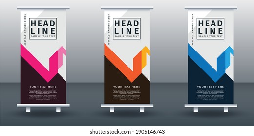 Diseñar plantillas de diseño de conjuntos de banners. Diseño moderno. Ilustración del vector de banner geométrico