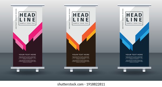 Roll up banner set design template design. Modern Design. Geometric Banner Vector illustration