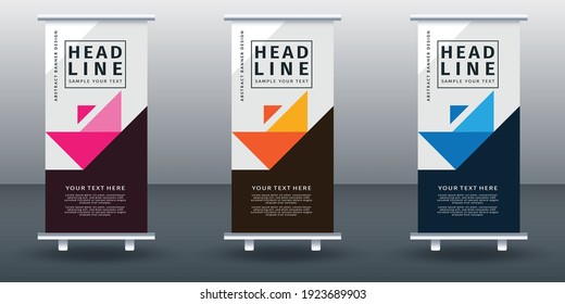 Roll up banner set design template design Vector illustration