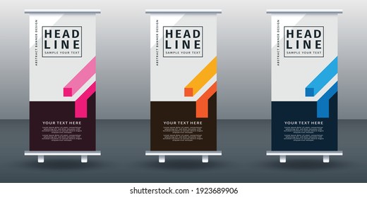 Roll up banner set design template design Vector illustration
