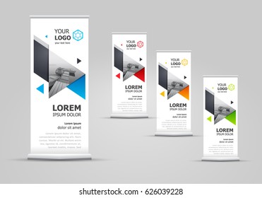 Roll up banner set triangles theme