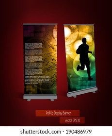 Roll up banner with sport template