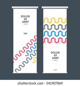 Roll up banner stand with abstract color wave