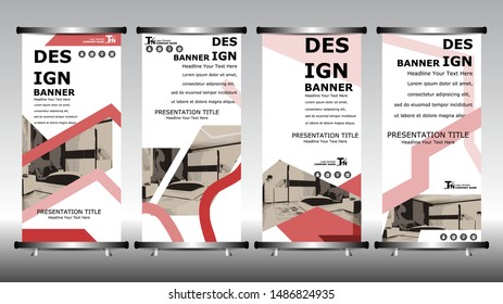 Roll up banner stand brochure flyer vertical template design.