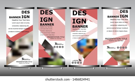 Roll up banner stand brochure flyer vertical template design.