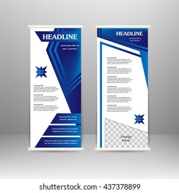 Roll up banner stand design. For  advertisement, poster, brochure, presentation, business template. Vector illustration