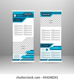 Roll up banner stand design. For  advertisement, poster, brochure, presentation, business template. Vector illustration