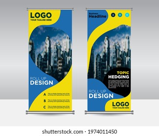 roll up banner, Stand banner, design Editable vertical template vector, abstract background, modern x-banner and flag-banner