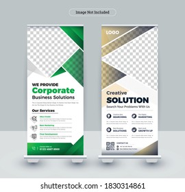 Roll up banner stand design template. Abstract and colorful theme for business, education, advertisement also can multi purpose use.