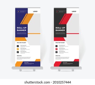 Modelo de diseño de soporte de banners para Rolling Up, diseño de x banner empresarial moderno