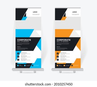 Modelo de diseño de soporte de banners para Rolling Up, diseño de x banner empresarial moderno