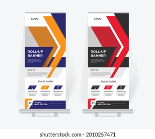 Modelo de diseño de soporte de banners para Rolling Up, diseño de x banner empresarial moderno