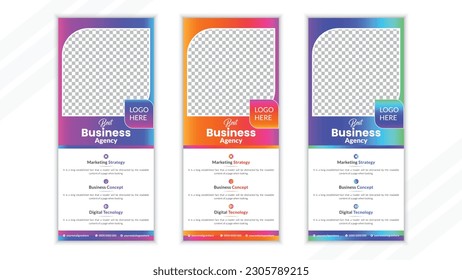 Roll up banner stand design template 