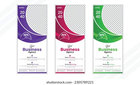 Roll up banner stand design template 