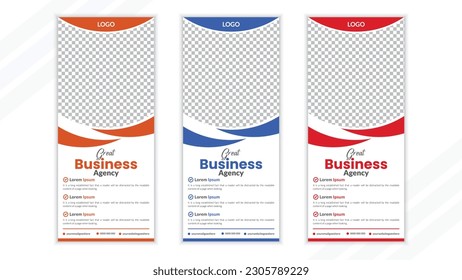 Roll up banner stand design template 