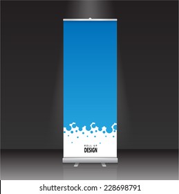 Roll Up Banner Stand Design. Vector.