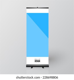 Roll up banner stand design. Vector.