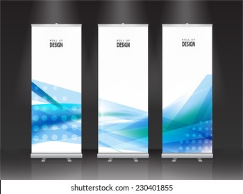 Roll Up Banner Stand Design. Vector.