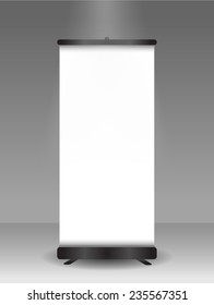 Roll up banner stand of design, Vector.