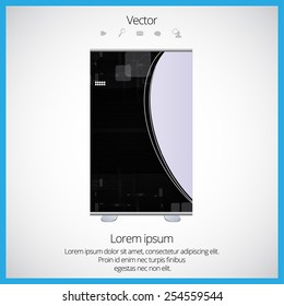 Roll up banner stand design. Vector.