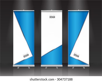Roll up banner stand design. Vector.