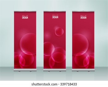 Roll up banner stand design. Vector.