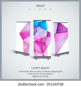 Roll Up banner stand design, vector