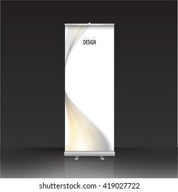 Roll up banner stand design. Vector.