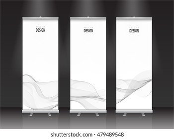 Roll up banner stand design. Vector.