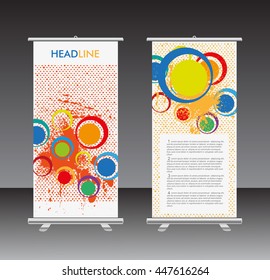 Roll up banner stand design.Vector illustration.