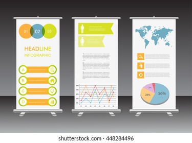 Roll up banner stand design.Vector illustration.